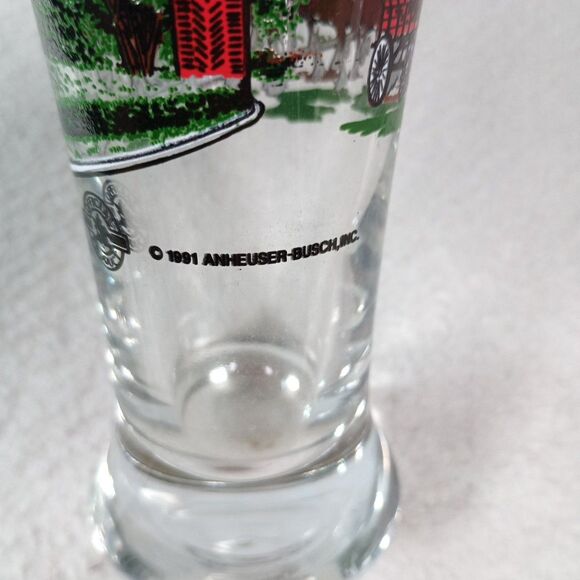 Budweiser Clydesdales Beer Glass Libbey Pilsner 12 oz Horses Vintage 1991 - Picture 5 of 11